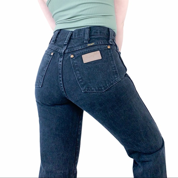 Wrangler Denim - Vintage High Rise Wrangler Jeans Black Wash